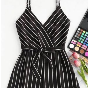 Black striped romper